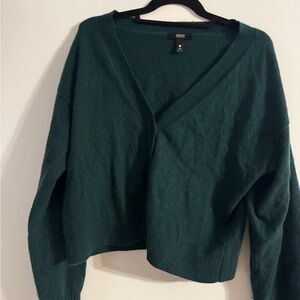 Aqua Dark Green Cashmere Cardigan